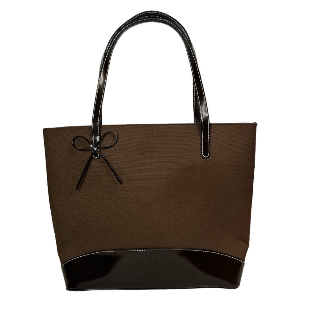 Brown Tote Bag with Patent on the bottom